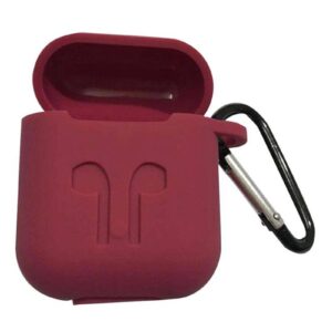 Maroon AirPods Silicone Cover | Premium Quality | Protective Case | Apple Airpod 2 | i12 TWS Earphones Maroon AirPods Silicone Cover | Premium Quality | Protective Case | Apple Airpod 2 | i12 TWS Earphones
