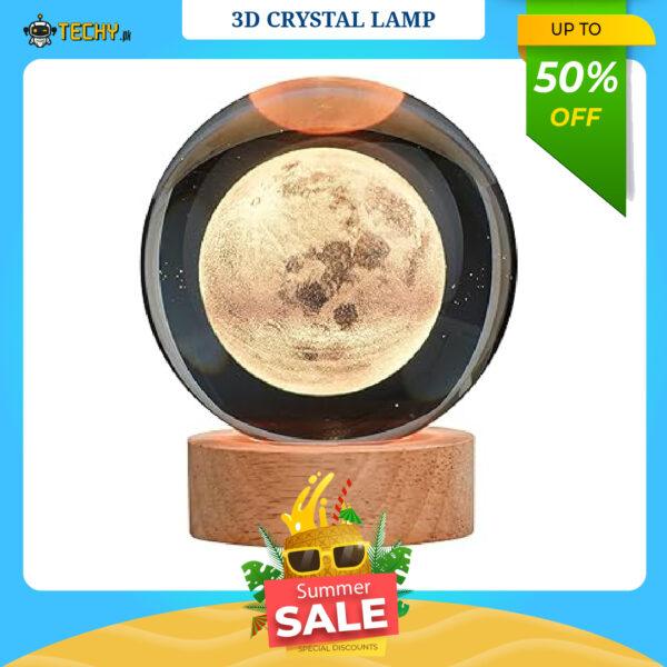 3D Moon Crystal Ball Lamp