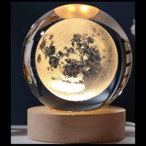 3D Moon Crystal Ball Night Light Glowing Planet Galaxy Table Lamp for Mood Light Bedroom Home Decoration