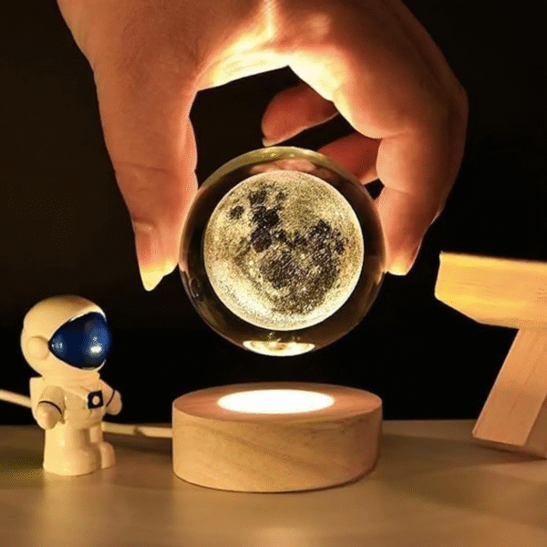 3D Moon Crystal Ball Night Light Glowing Planet Galaxy Table Lamp for Mood Light Bedroom Home Decoration - Image 4