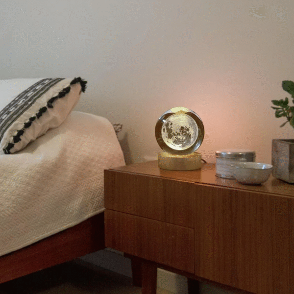 3D Moon Crystal Ball Night Light Glowing Planet Galaxy Table Lamp for Mood Light Bedroom Home Decoration - Image 7