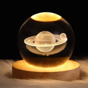 3D Saturn Galaxy Crystal Ball Lamp – LED Color Changing Moonlight Night Light for Home Decor, Mood Lighting & Gifts
