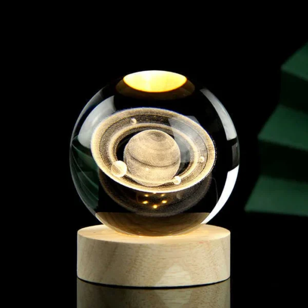 3D Saturn Galaxy Crystal Ball Lamp – LED Color Changing Moonlight Night Light for Home Decor, Mood Lighting & Gifts - Image 2