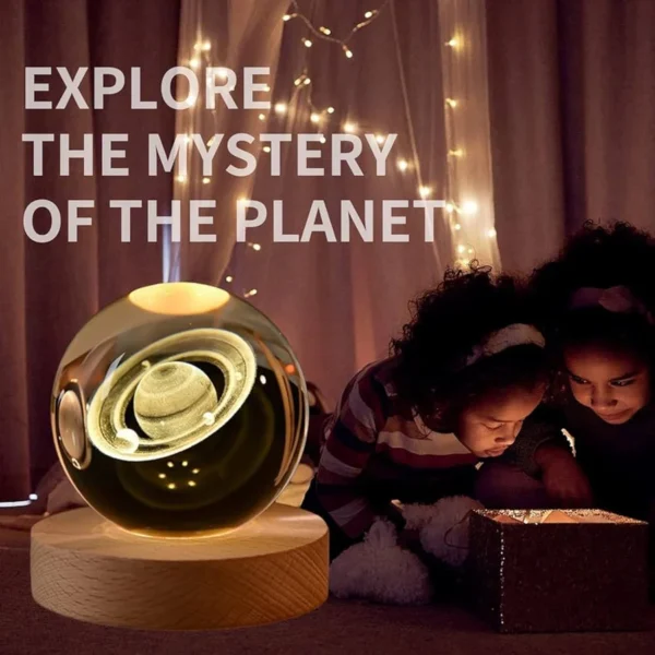 3D Saturn Galaxy Crystal Ball Lamp – LED Color Changing Moonlight Night Light for Home Decor, Mood Lighting & Gifts - Image 6