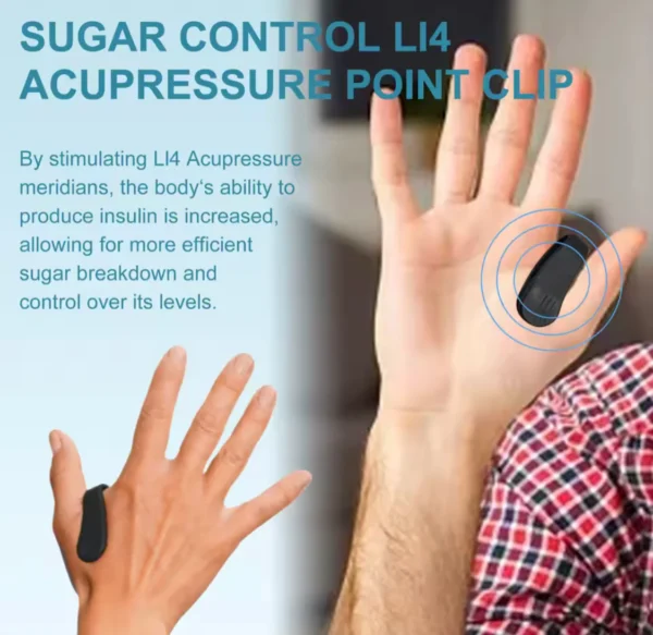 Acupressure Hand Pressure Point Clip, Natural Sugar Control, Headache Migraine Aid, Tension Relief Wearable Handheld Massager - Image 4
