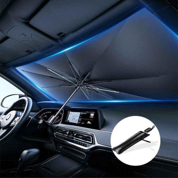 Car Umbrella Sun Shade Cover for Windshield UV Reflecting Foldable for Front Screen - Image 2