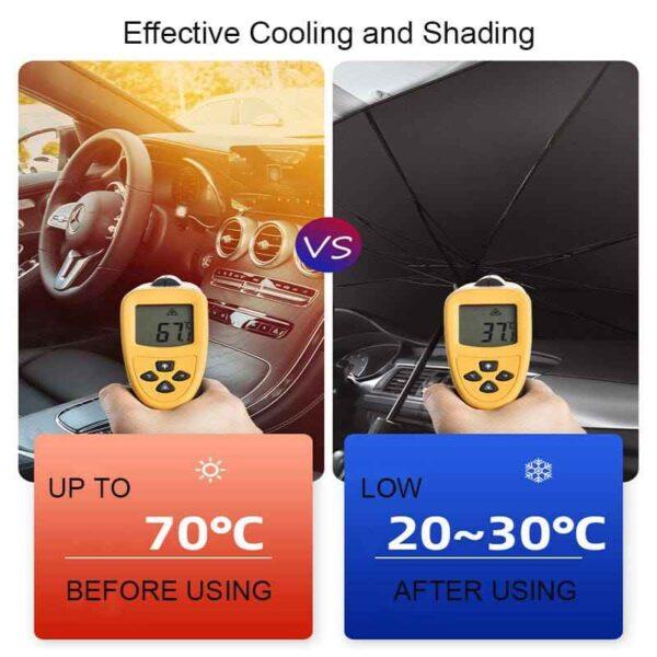 Car Umbrella Sun Shade Cover for Windshield UV Reflecting Foldable for Front Screen - Image 3