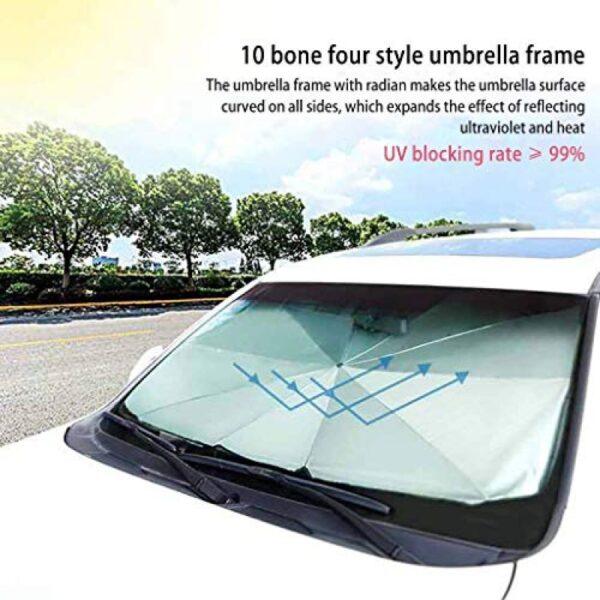 Car Umbrella Sun Shade Cover for Windshield UV Reflecting Foldable for Front Screen - Image 6